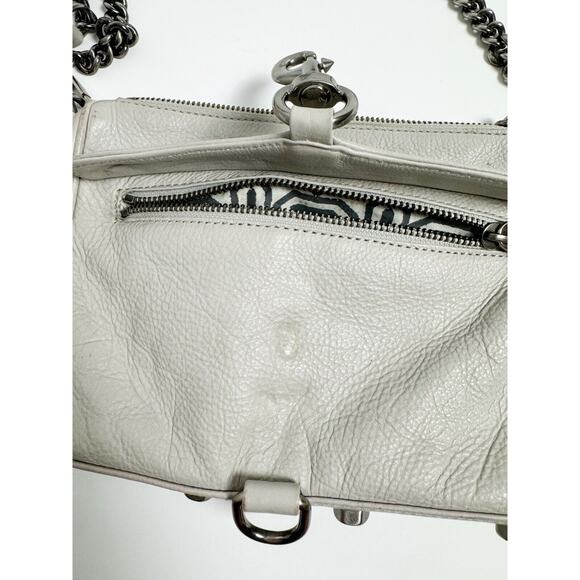 Rebecca Minkoff Crossbody Bag Purse Light Gray Stone Silver Hardware - Picture 7 of 13